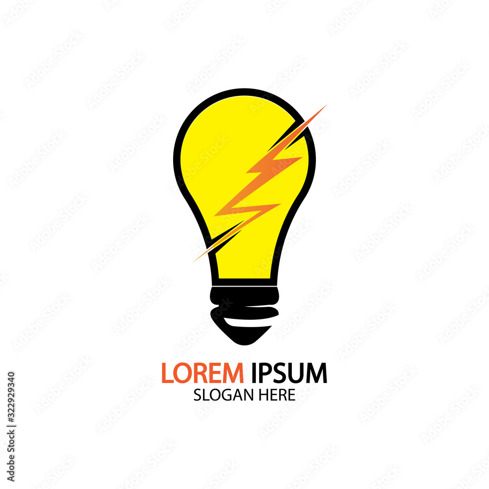 Electric bulb logo and icon Vector design Template. Electric bulb logo and icon Vector design Template.