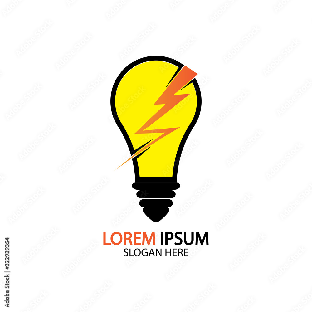 Electric bulb logo and icon Vector design Template. Electric bulb logo and icon Vector design Template.