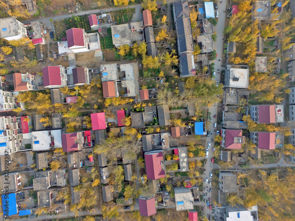 Aerial shooting of China's rural production and life scenes