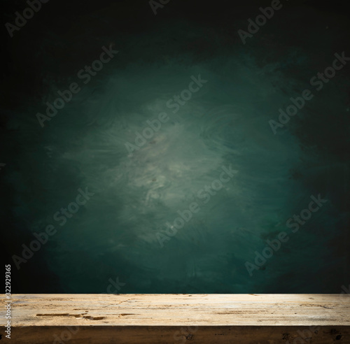 wood brown grain texture, dark wall background, top view of wooden table