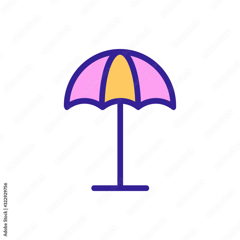 Umbrella icon vector. Thin line sign. Isolated contour symbol illustration