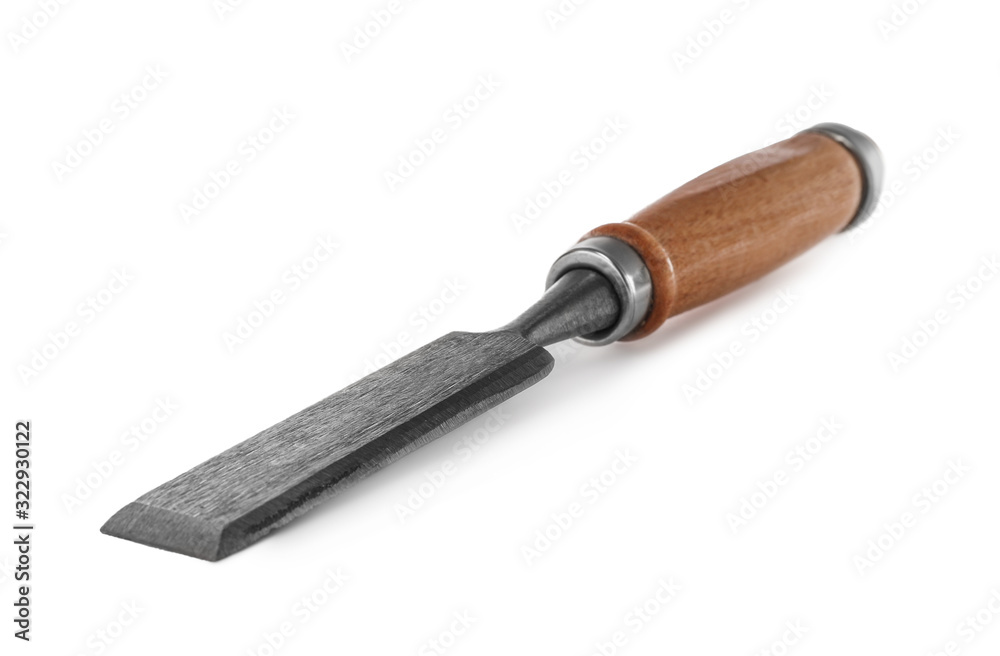 Modern chisel isolated on white. Carpenter's tool Modern chisel isolated on white. Carpenter's tool