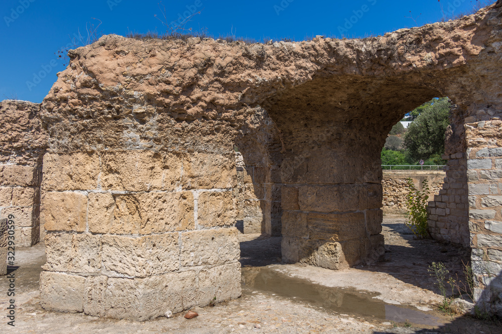 Ancient baths. Carthage city, Tunisia. UNESCO world heritage.