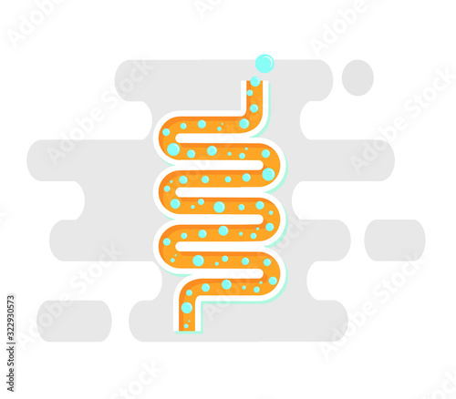 Bubble in Intestinal vector design ,healthy concept ,Vector illustration