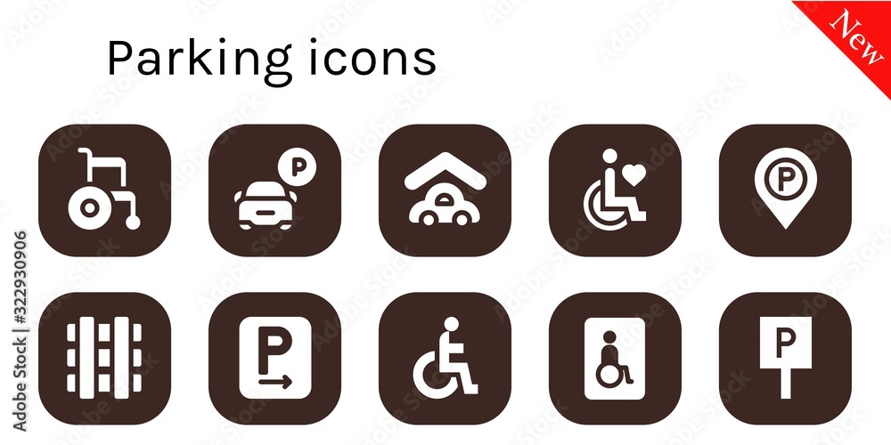 parking icon set