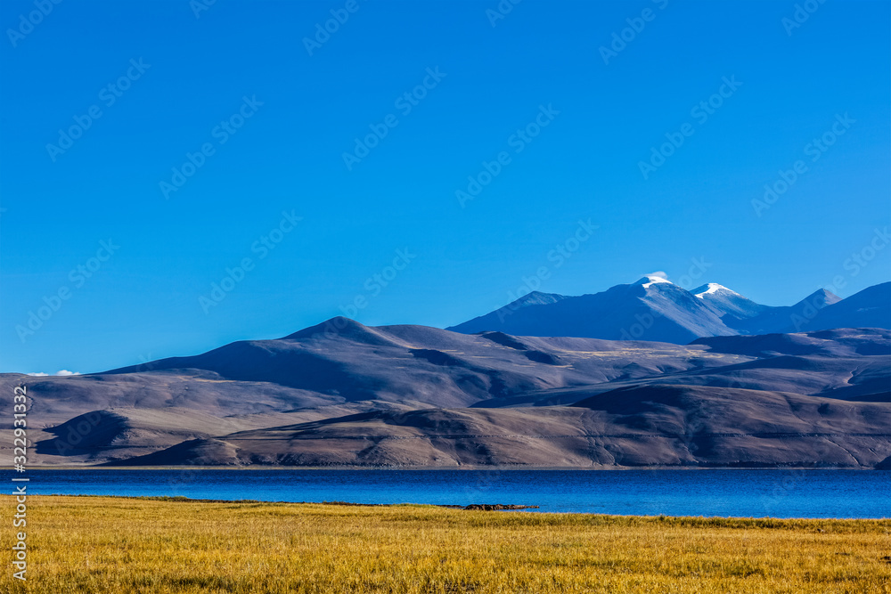 Lake Tso Moriri in Himalayas, Ladakh, India