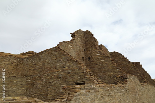 Pueblo Bonito in Chaco Culture National Historical Park in New Mexico, USA. This settlement was inhabited by Ancestral Puebloans, or the Anasazi in prehistoric America. photo