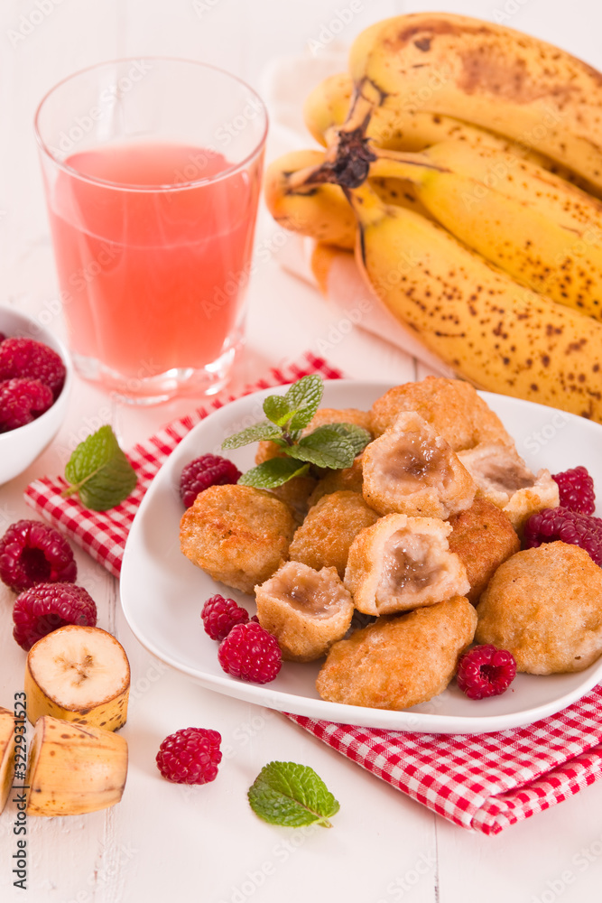 Banana fritters. Banana fritters.