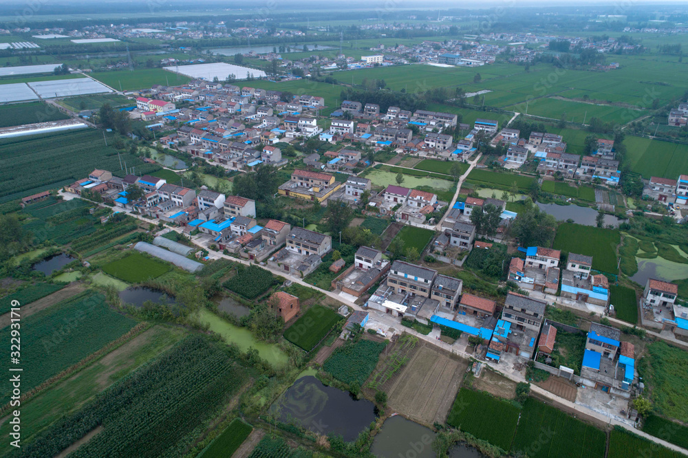 Aerial shooting of China's rural production and life scenes