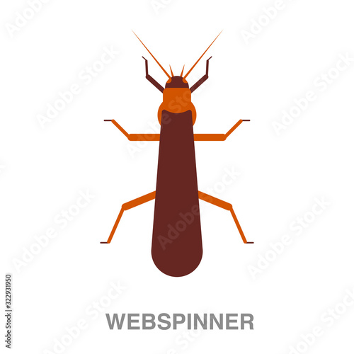 webspinner flat icon on white transparent background. You can be used black ant icon for several purposes.	 photo