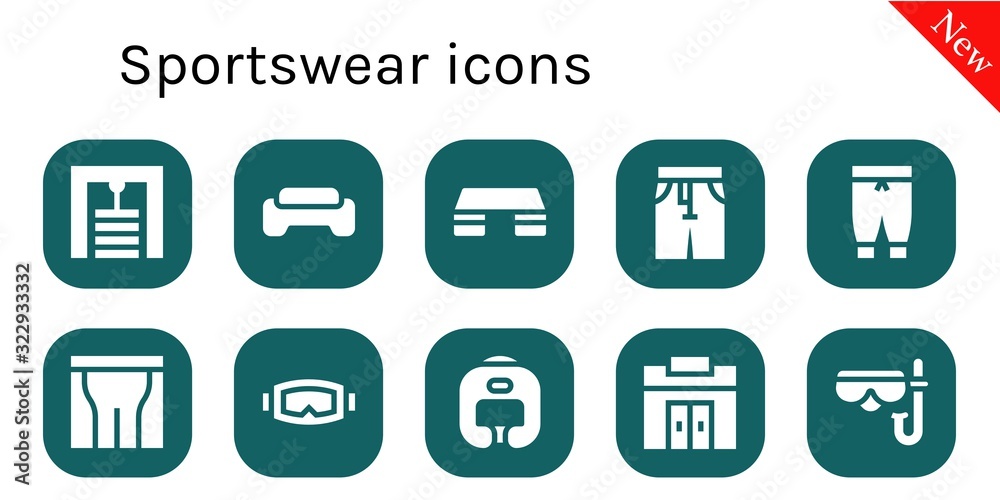 sportswear icon set