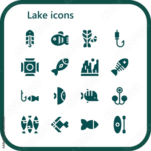 Modern Simple Set of lake Vector filled Icons © Anna