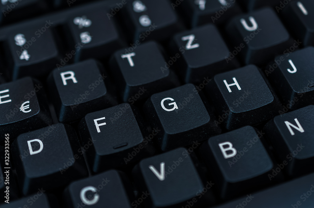 Photo macro digital keyboard computer for business on the dark and little light Photo macro digital keyboard computer for business on the dark and little light