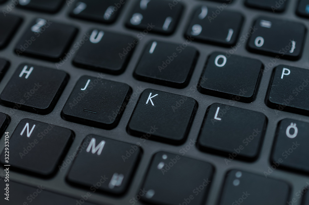 Photo macro digital keyboard computer for business on the dark and little light Photo macro digital keyboard computer for business on the dark and little light