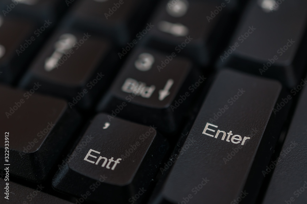 Photo macro digital keyboard computer for business on the dark and little light Photo macro digital keyboard computer for business on the dark and little light