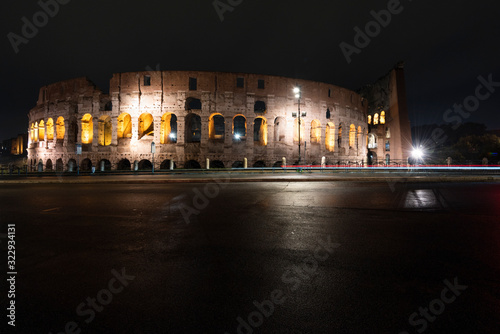 Colosseum in Rome on a beautiful night, Italy