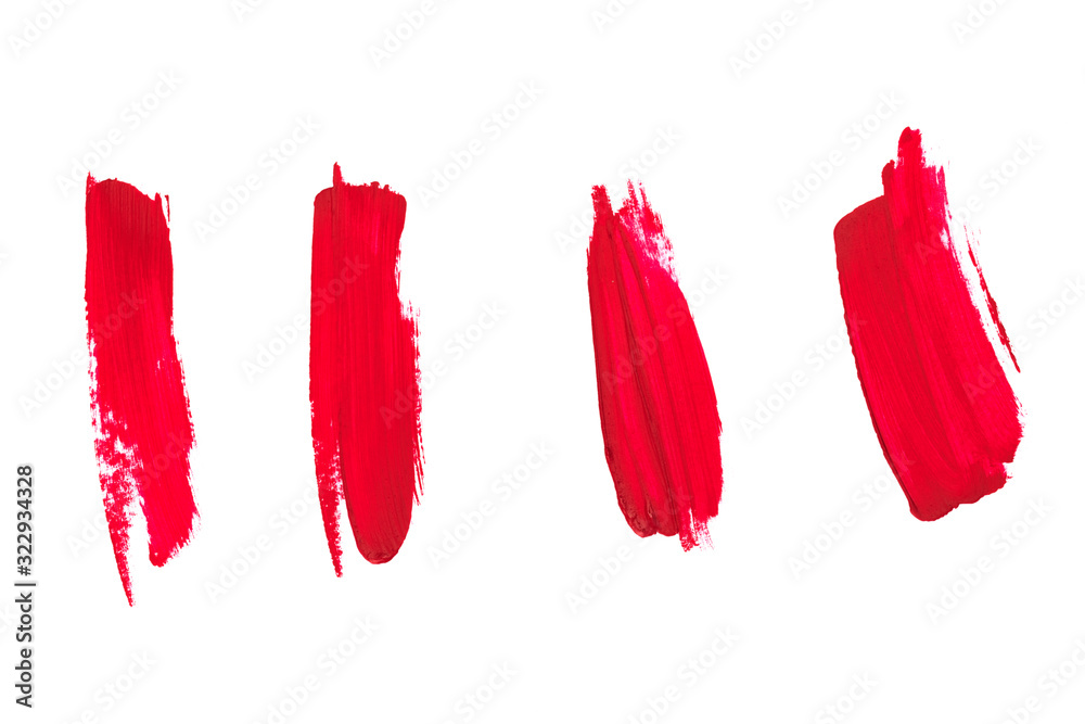 Fototapeta premium Set of Lipstick smear smudge swatch isolated on white background - Image