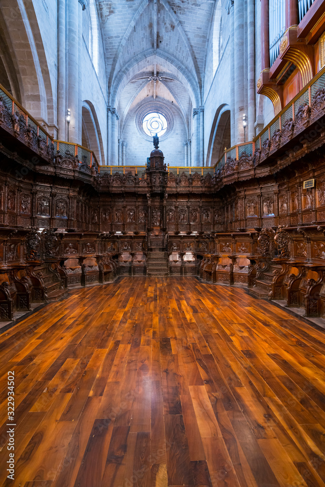 Fototapeta premium Chorus, Santo Domingo de la Calzada Cathedral, Santo Domingo de la Calzada, La Rioja, Spain, Europe