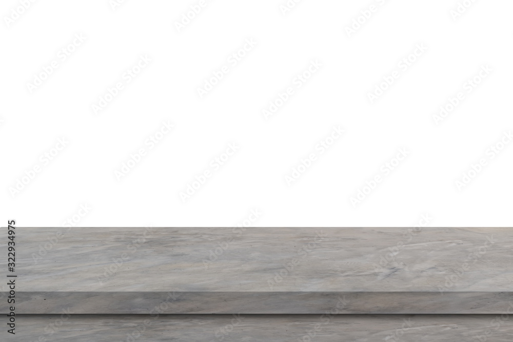 Perspective cement floor or concrete shelf table, isolated on a white background. For interior display products and web page. Perspective cement floor or concrete shelf table, isolated on a white background. For interior display products and web page.