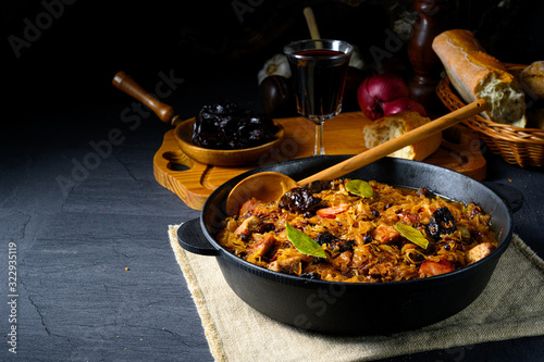 A real Polish 'Bigos,'after an old recipe with dried plums and wine.