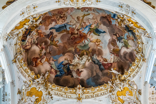 Interior of Baroque Marienmuenster Church, Diessen, Ammersee, Bavaria, Germany photo