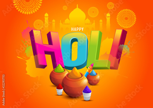 Holi festival celebrations India, abstract wallpaper background, vector illustration.