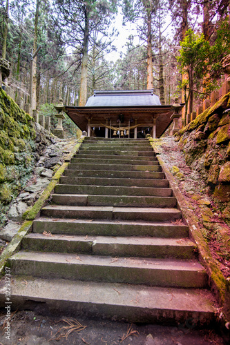 A shrine that was the stage of an animation quietly in the mountains