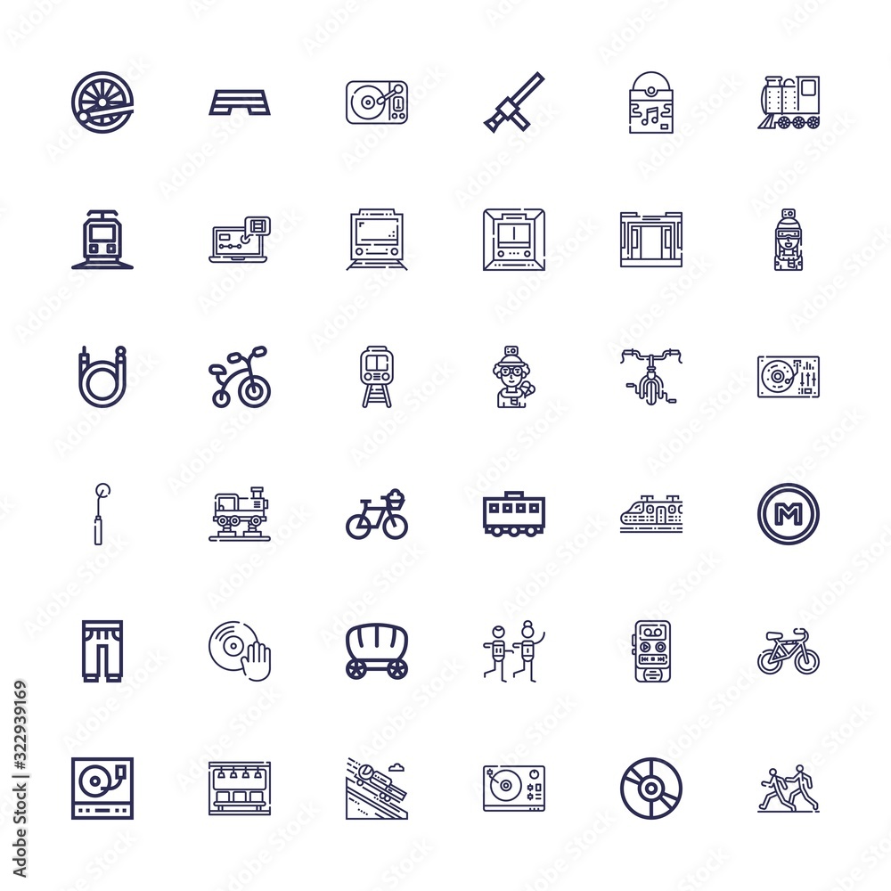 Editable 36 track icons for web and mobile Editable 36 track icons for web and mobile