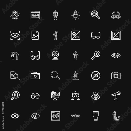 Editable 36 lens icons for web and mobile
