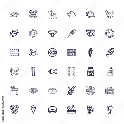 Editable 36 seafood icons for web and mobile photo