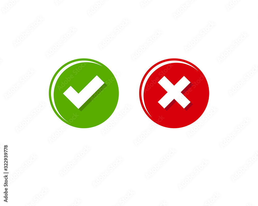 Cross Check Mark Symbol Icon Vector Stock Vector Adobe Stock