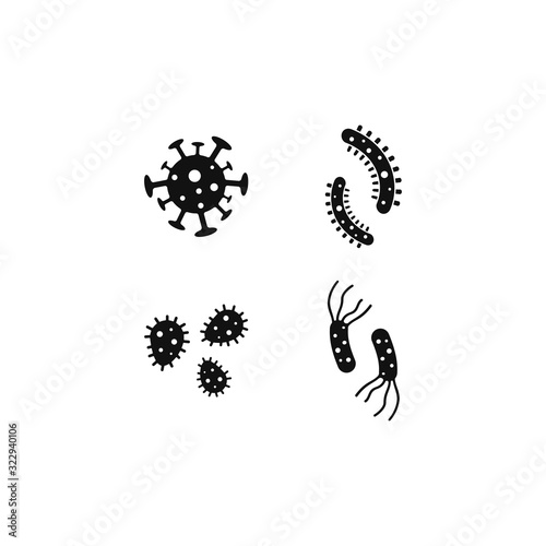 Bacteria vector symbol logo icon