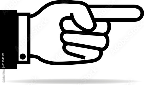 Hand Finger zeigt Anzug Hemd