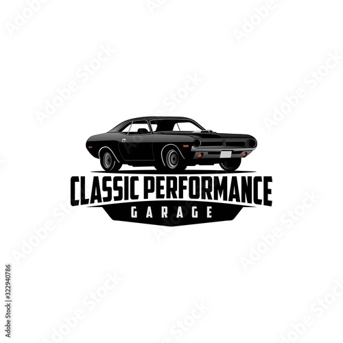 Classic performance garage logo vector