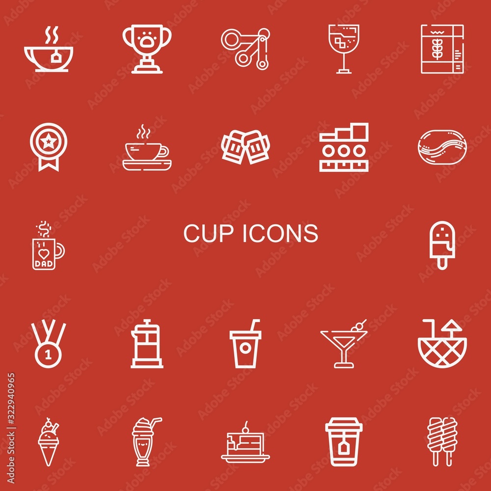 Editable 22 cup icons for web and mobile