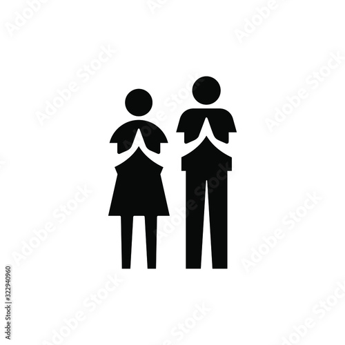 clipart praying hand, thank you namaste gesture couple woman and man vector illustration 