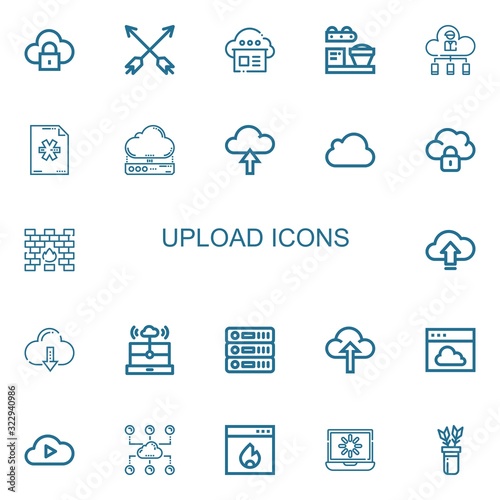 Editable 22 upload icons for web and mobile