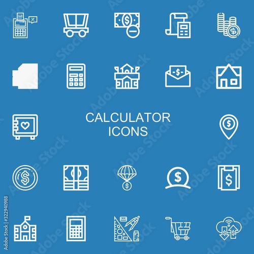 Editable 22 calculator icons for web and mobile