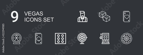 Editable 9 vegas icons for web and mobile