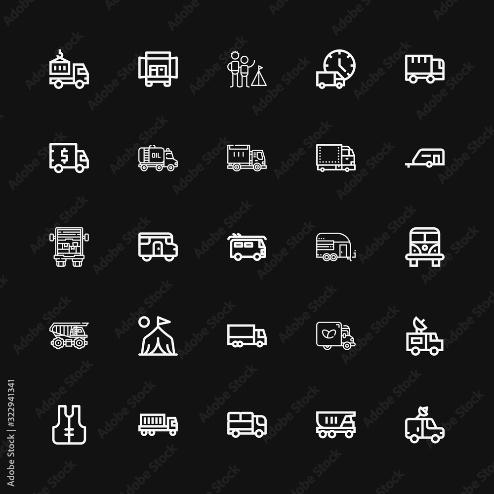 Editable 25 trailer icons for web and mobile