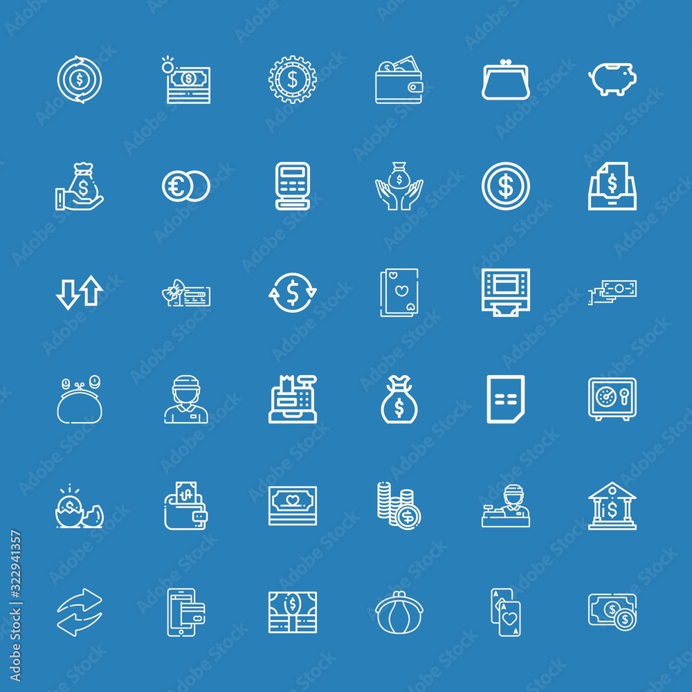 Editable 36 cash icons for web and mobile