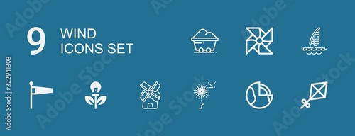 Editable 9 wind icons for web and mobile