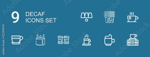 Editable 9 decaf icons for web and mobile