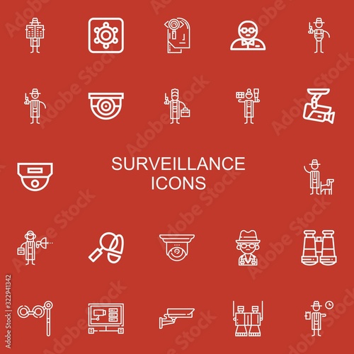 Editable 22 surveillance icons for web and mobile