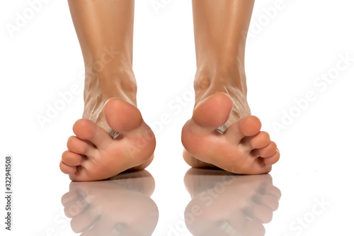 Tableau sur toile beautifully groomed female foot with raised toes