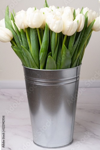 white tulips in a vase