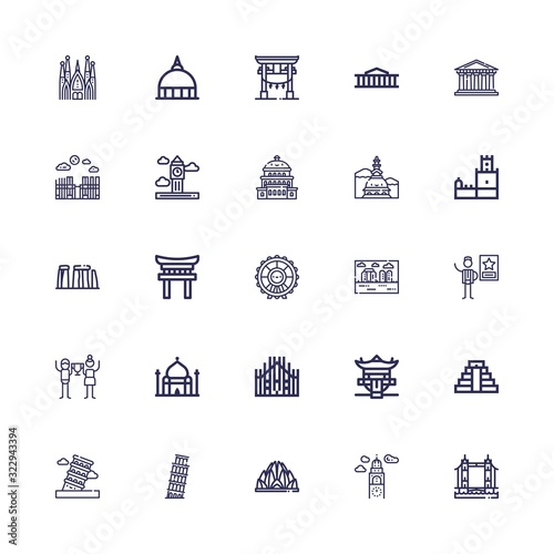 Editable 25 famous icons for web and mobile