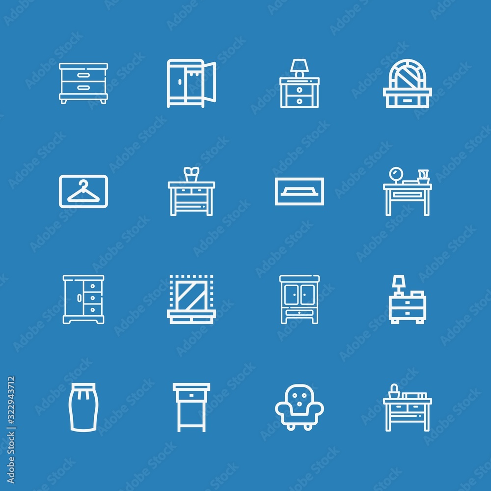 Editable 16 wardrobe icons for web and mobile Editable 16 wardrobe icons for web and mobile