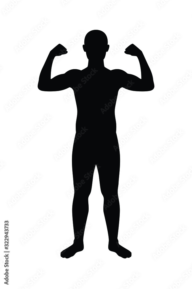 Thin man silhouette vector on white