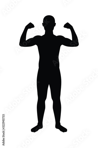 Thin man silhouette vector on white